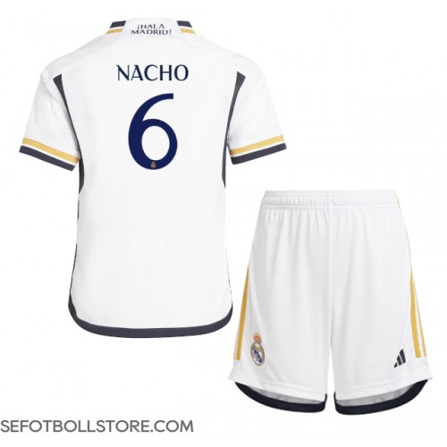 Real Madrid Nacho #6 Replika babykläder Hemmaställ Barn 2023-24 Kortärmad (+ korta byxor)